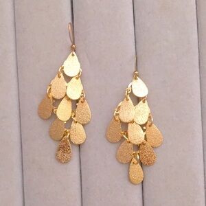 Gold Boho Chandelier Drop Statement Earrings